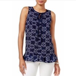 Tommy Hilfiger Nautical Rope Sleeveless Blouse | XS